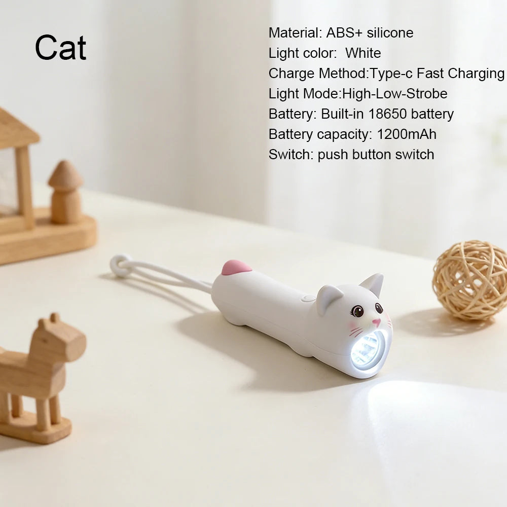 CowLost | product_id-silicone-usb-rechargeable-led-flashlight-portable-dinosaur-sea-turtle-rabbit-kitten-torch-for-kids |14