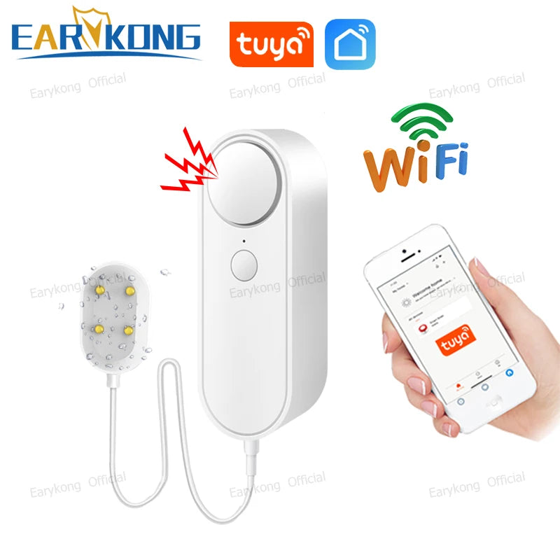 CowLost | independent-water-leakage-detectort-tuya-water-level-sensor-home-kitchen-bathroom-security-alarm-90db-high-volume-alarm-sound |2