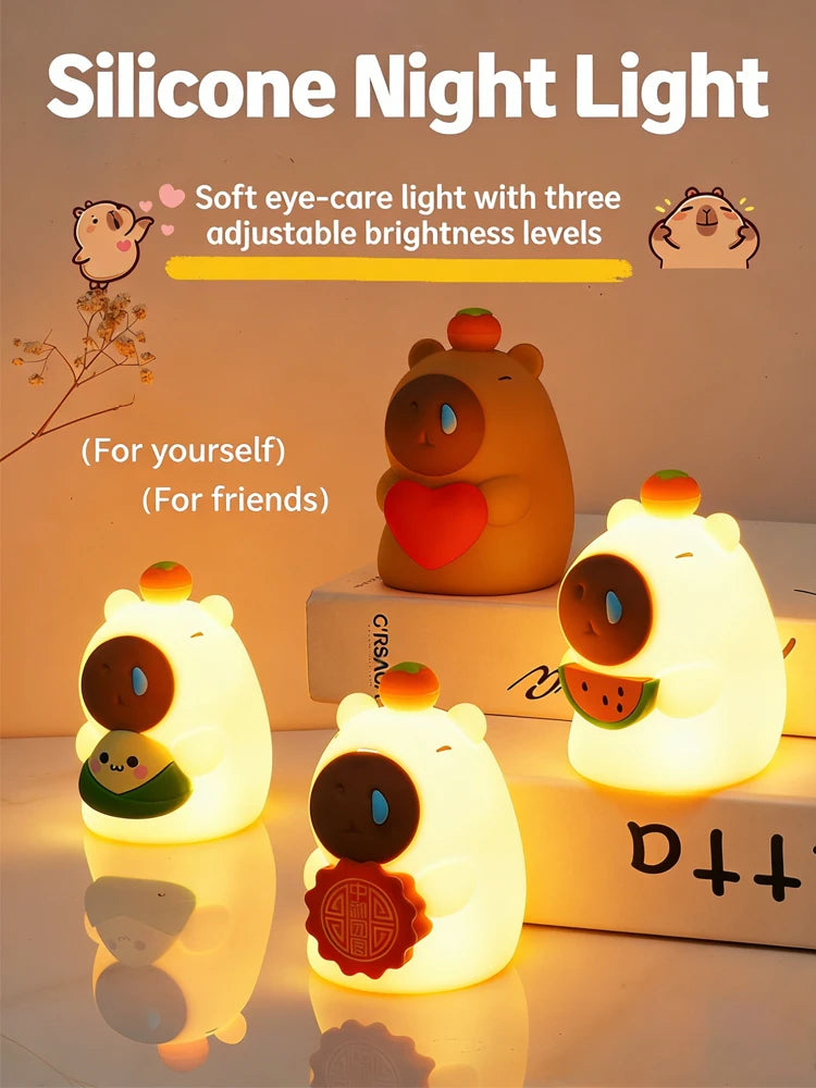 CowLost | cute-pear-night-light-7-color-dimmable-touch-controlled-night-light-silicone-stress-reducing-pat-duck-lamp-usb-rechargeable-1 |18