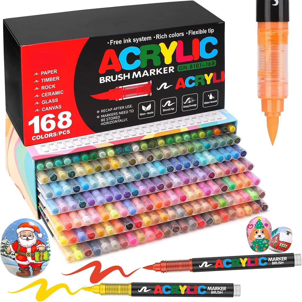 CowLost | markers-product_id-acrylic-paint-soft-brush-markers-set-for-wood-stone-canvas |2