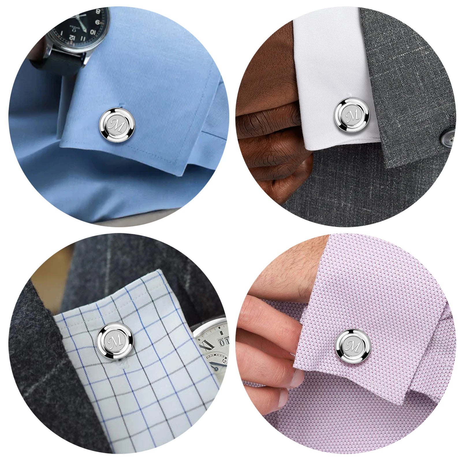CowLost | clothing-accessories-hawson-classic-metal-mens-cufflinks-a-z-initials-set |3