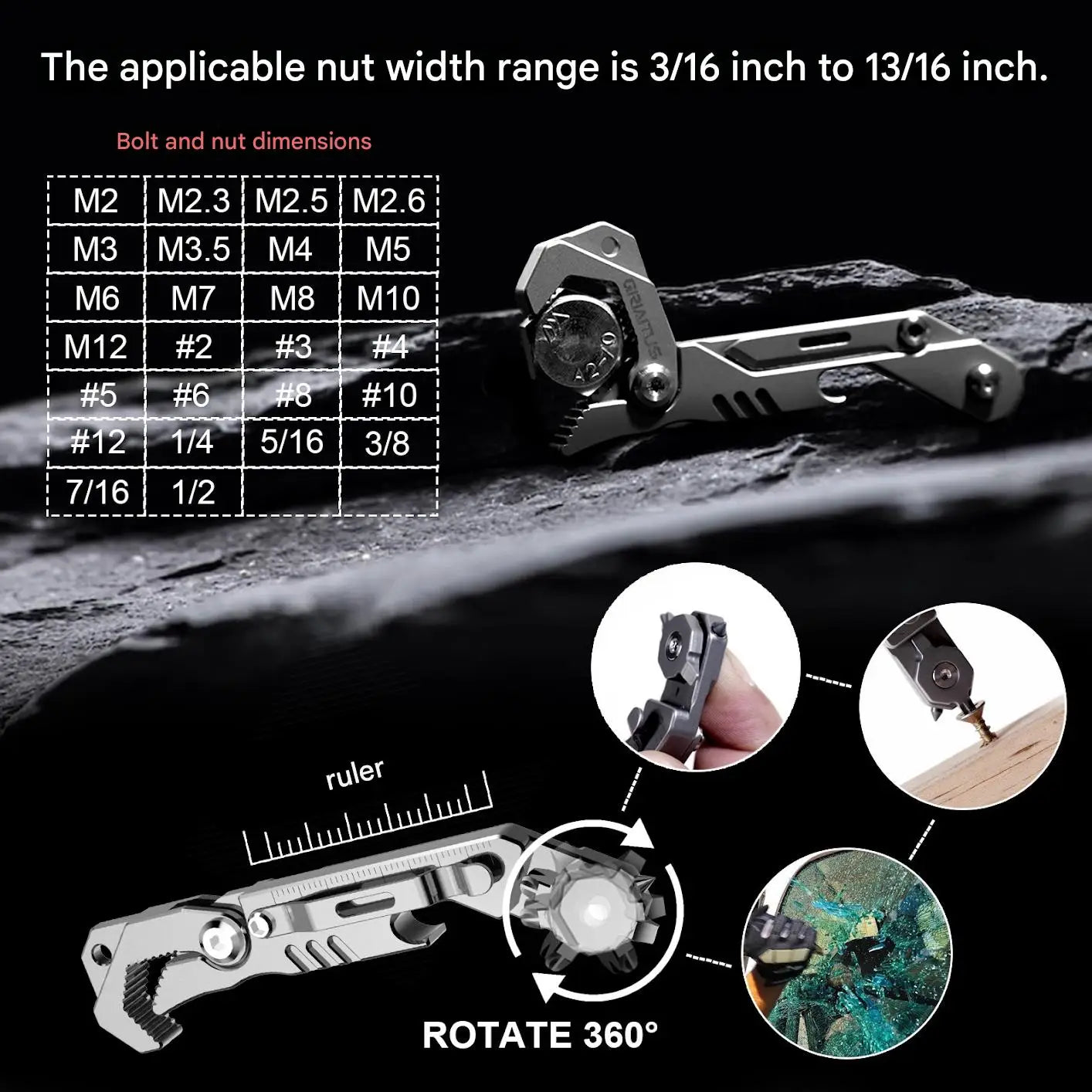 CowLost | tools-tc4-titanium-alloy-crowbar-edc-tool-set-with-screwdriver-wrench-and-eternal-pen-for-outdoor-camping-gift |12