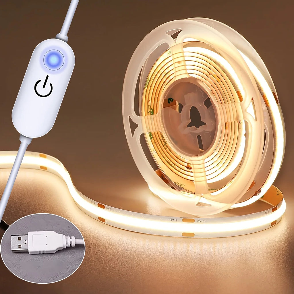 CowLost | light-ropes-strings-product_id-cob-led-strip-light-5v-usb-touch-dimmer-flexible-indoor-backlight-for-tv-mirror-wall-decor |1