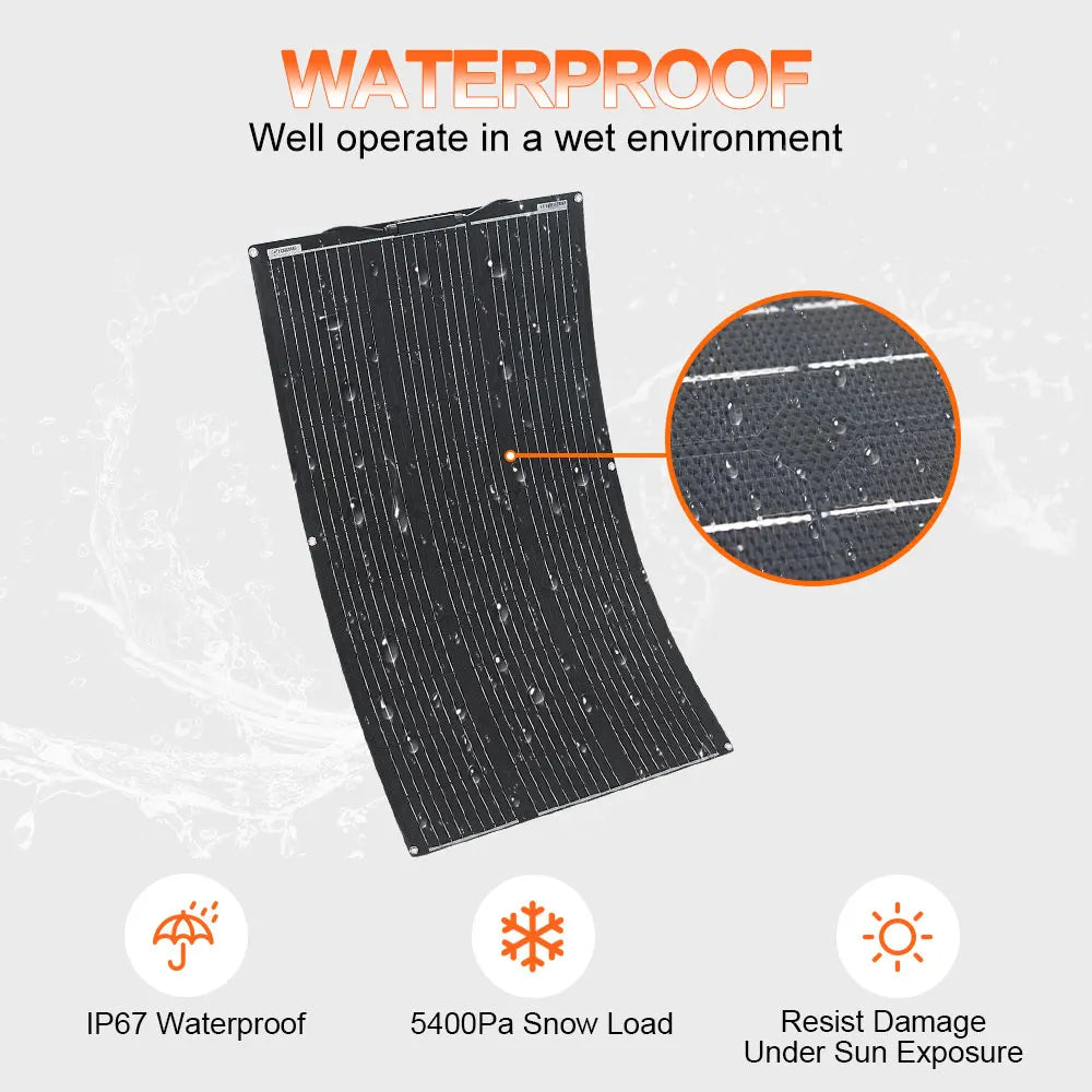 12v solar panel etfe waterproof durable 100w 200w 300w 400w 500w 600w