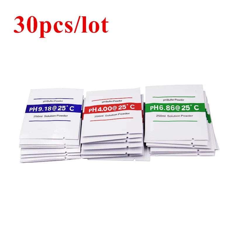 30pcs PH Buffer Powder Calibration Solution pH4.00/6.86/9.18 for pH Meter