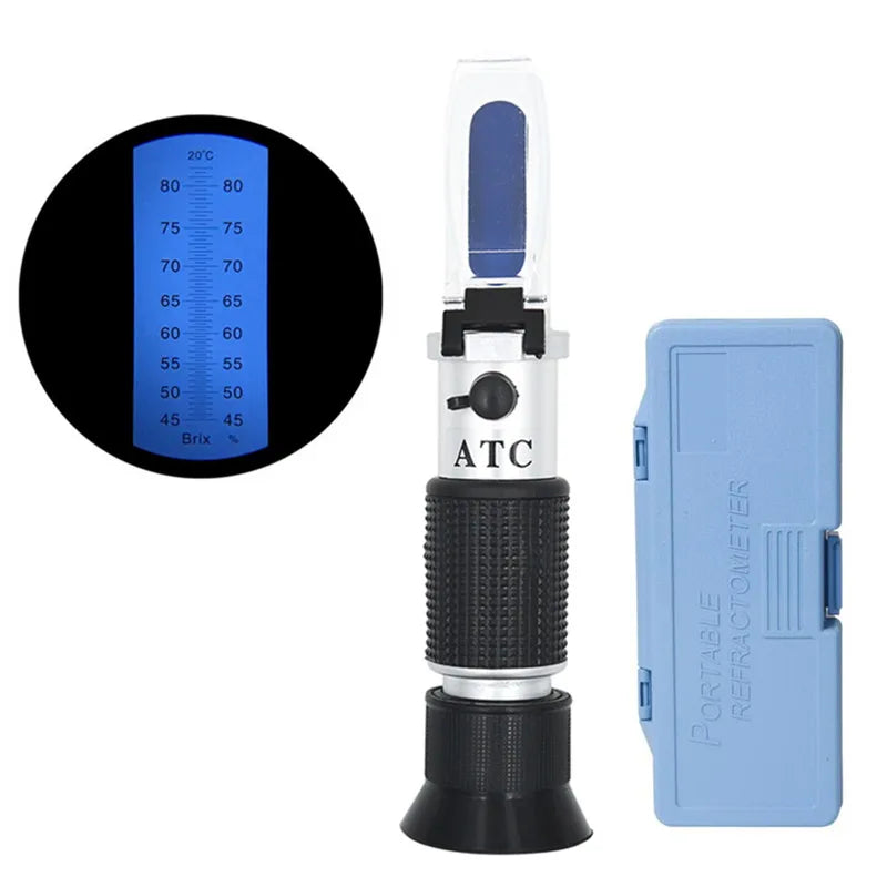 Handheld Honey Refractometer 45-82% Brix Sugar Content Tester with ATC for Beekeeping