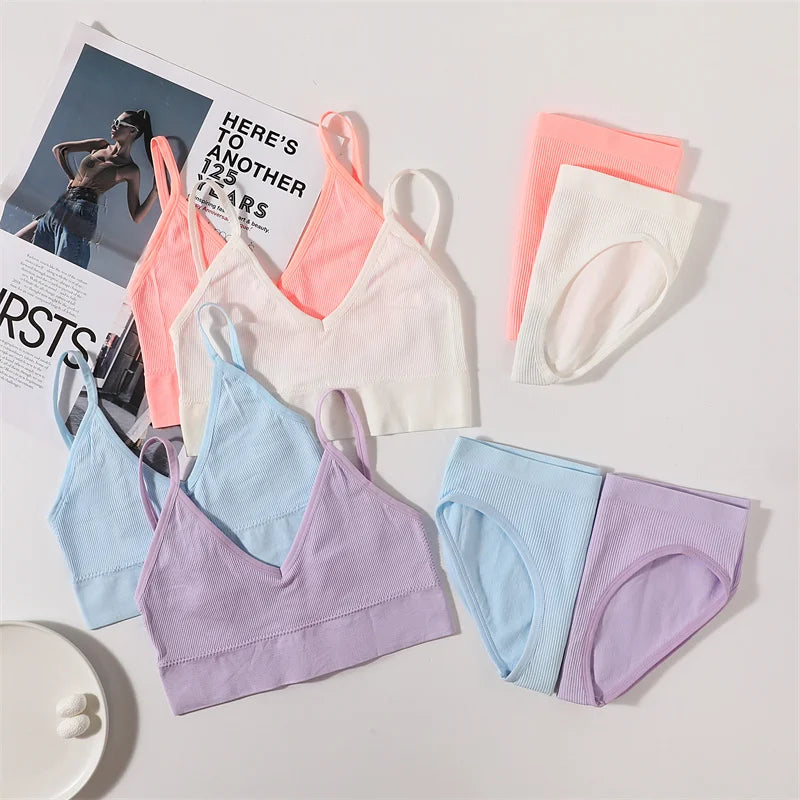 CowLost | product_id-women-seamless-u-back-bra-low-rise-brief-set-no-pads-fitness-crop-top-lingerie |3