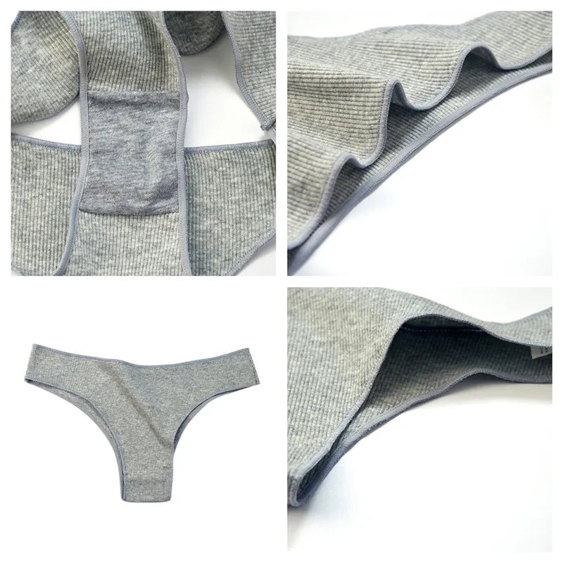 CowLost | product_id-4-pack-womens-cotton-breathable-low-waist-solid-briefs-m-xl |3