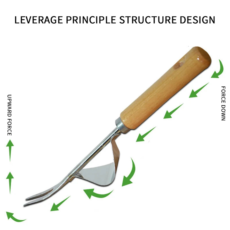 CowLost | product_id-stainless-steel-garden-weeder-with-wood-handle-hand-weeding-dandelion-removal-tool |9