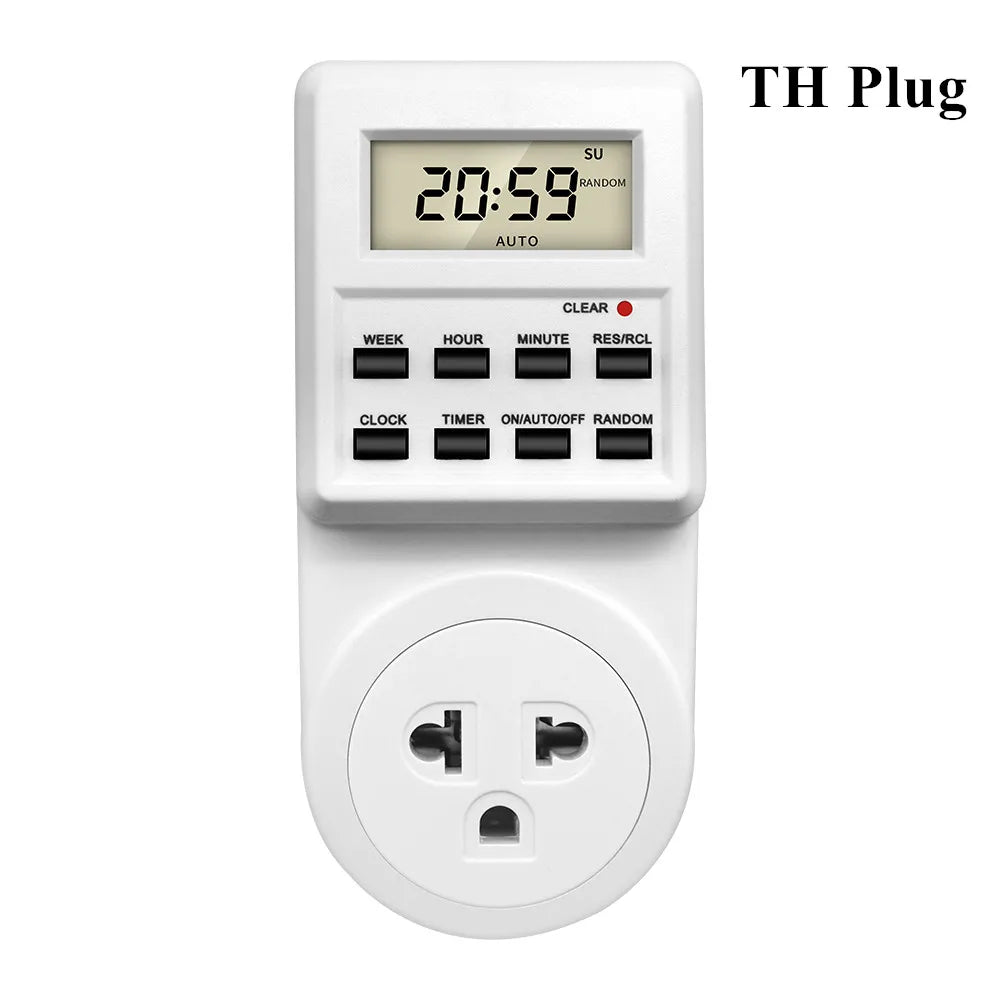 TM03 Digital 24-Hour Programmable Timer Switch Socket for EU UK AU US BR FR IT TH Plugs