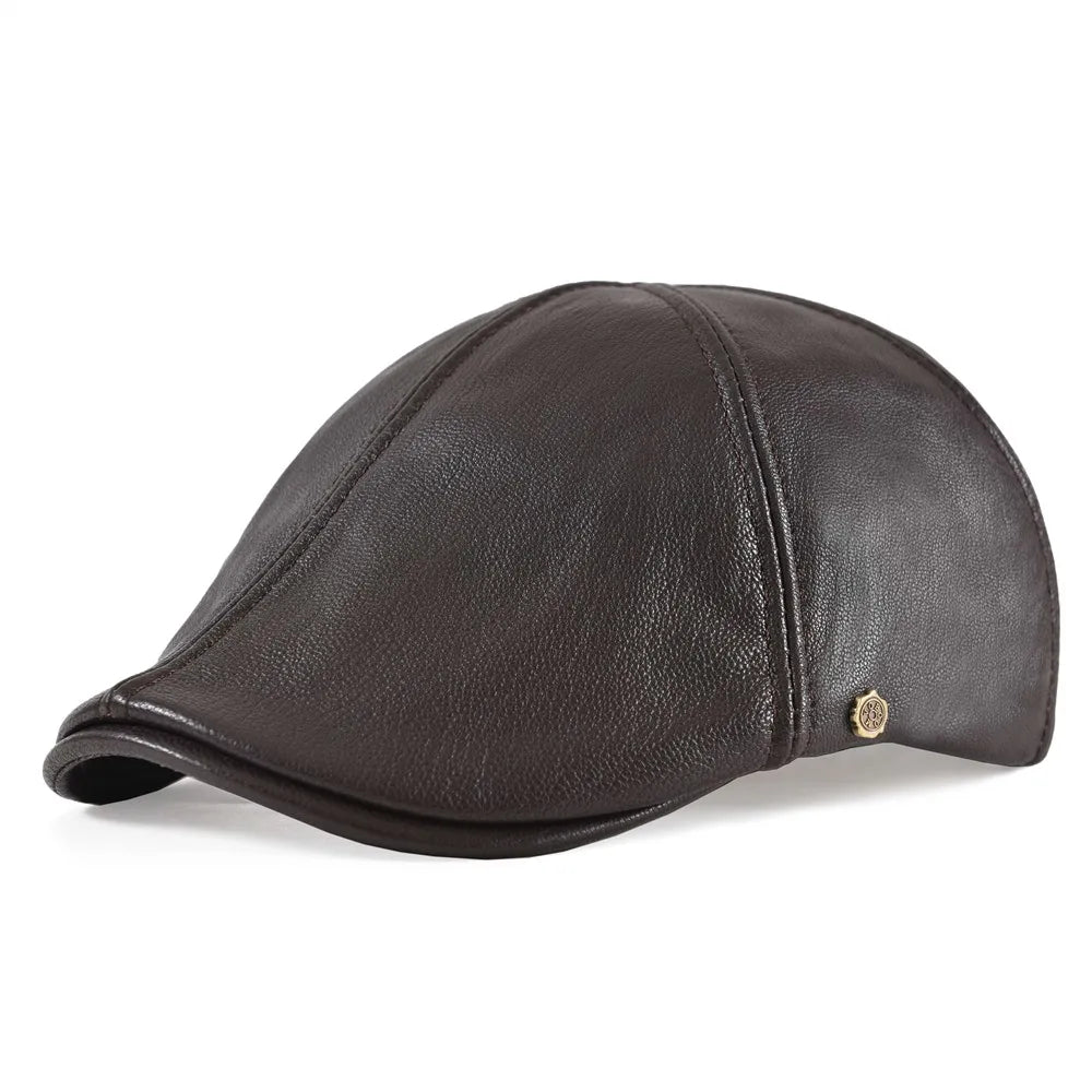 CowLost | voboom-leather-flat-cap-men-fall-winter-cabbies-hat |7