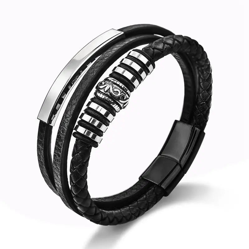 CowLost | badge-pass-holders-jiayiqi-mens-genuine-leather-fashion-bracelets-with-magnetic-clasp |7