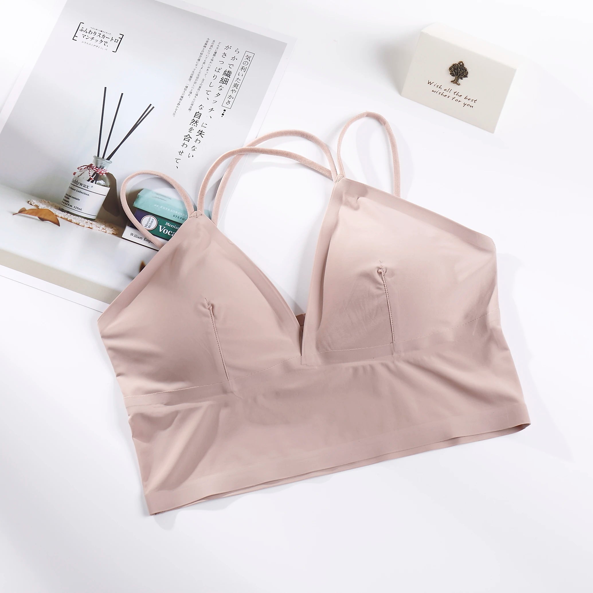 CowLost | product_id-seamless-v-neck-wireless-bra-top-with-removable-pads-for-women |2