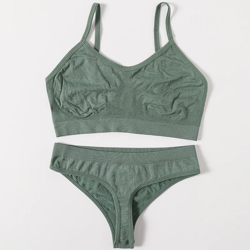 CowLost | product_id-women-seamless-wire-free-push-up-bra-low-waist-t-back-panties-set |13