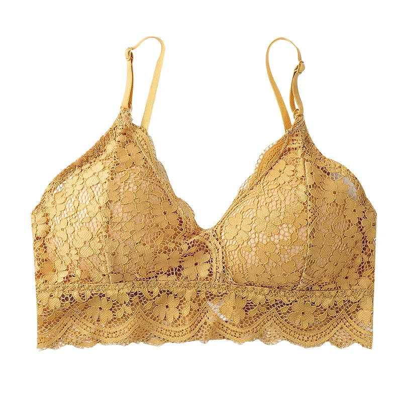 CowLost | floral-lace-bras-for-women-bralette-lace-underwear-sexy-lingerie-beauty-back-wire-free-brassiere-female-push-up-bra |5