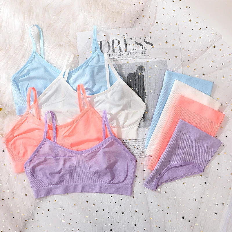 CowLost | product_id-women-seamless-wireless-bra-high-waist-panties-soft-lingerie-set |7