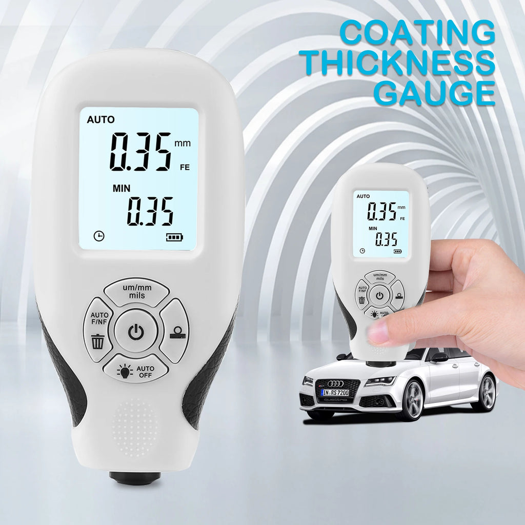 JUANJUAN Car Paint Coating Thickness Gauge 0-2000um LCD Display Manual Tester