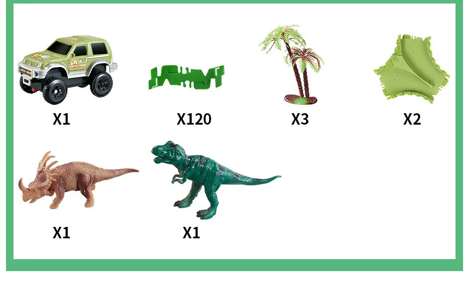 CowLost | fencing-barriers-dinosaur-plastic-racing-track-set-with-electronic-car-toy |13