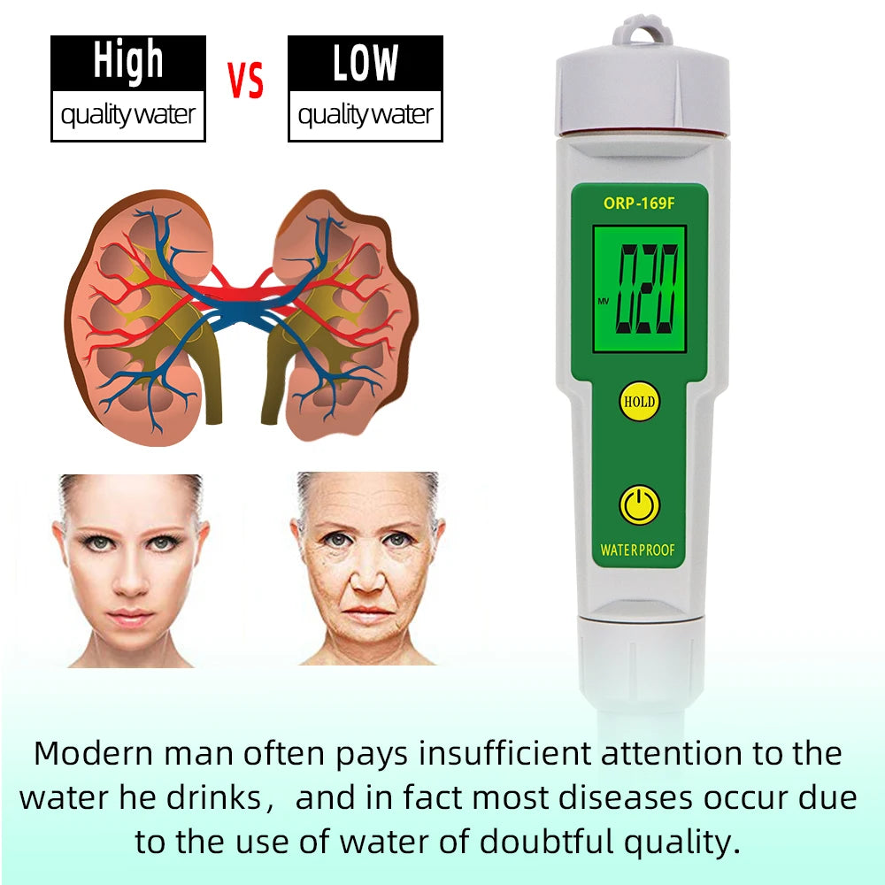 JUANJUAN ORP-169E/F Waterproof Digital ORP Meter Water Quality Tester with Backlight