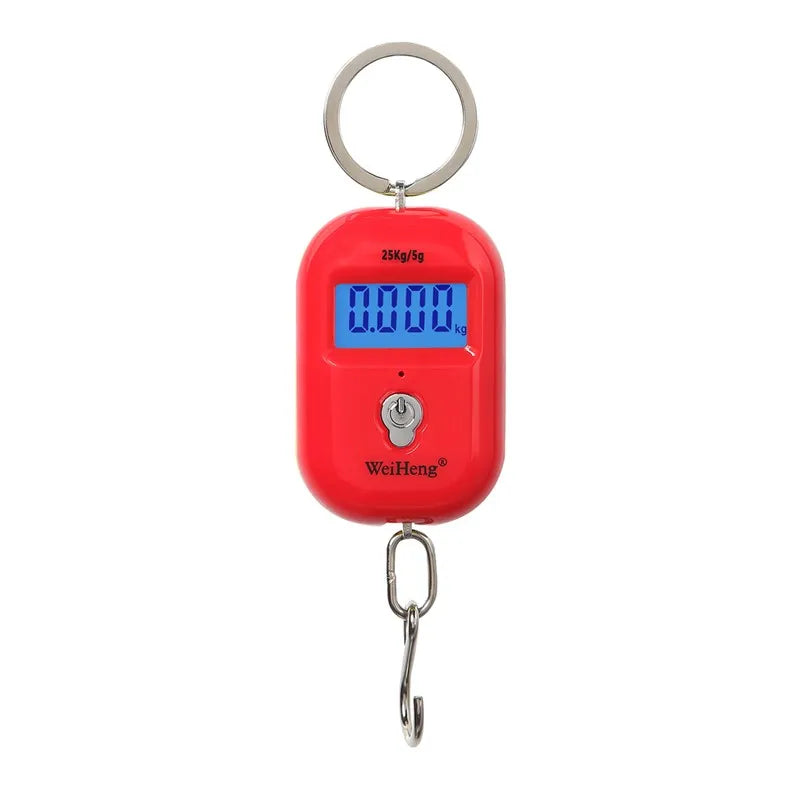 Mini Digital Hanging Scale 25kg 5g LCD Pocket Fishing Luggage Keychain