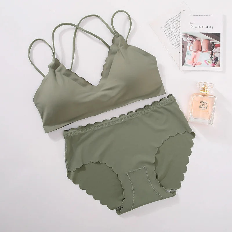 CowLost | women-seamless-bra-and-panties-set-wire-free-bra-top-push-up-bralette-briefs-japanese-underwear-set-female-sexy-lingerie |3