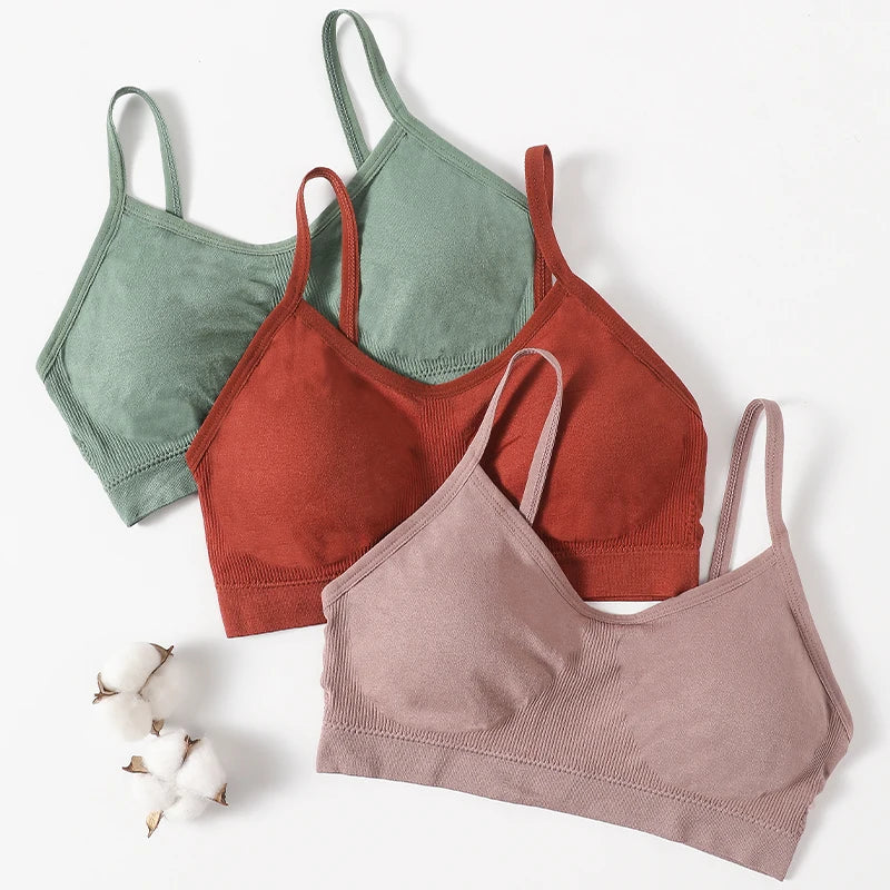 CowLost | womens-wireless-bra-sports-tube-top-ribbed-ruched-camisole-bralette-with-without-pads-underwear-sexy-lingerie-m-l-intimates |15