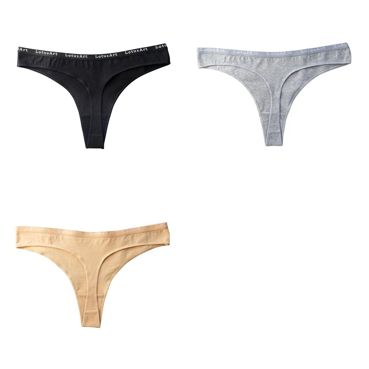 CowLost | product_id-3pcs-women-s-cotton-low-rise-seamless-breathable-g-string-panties-set |26