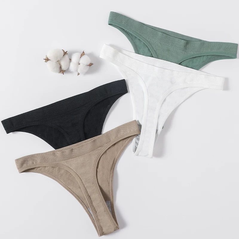 CowLost | product_id-3pcs-women-high-rise-seamless-brazilian-g-string-thong-panties-m-xl |8