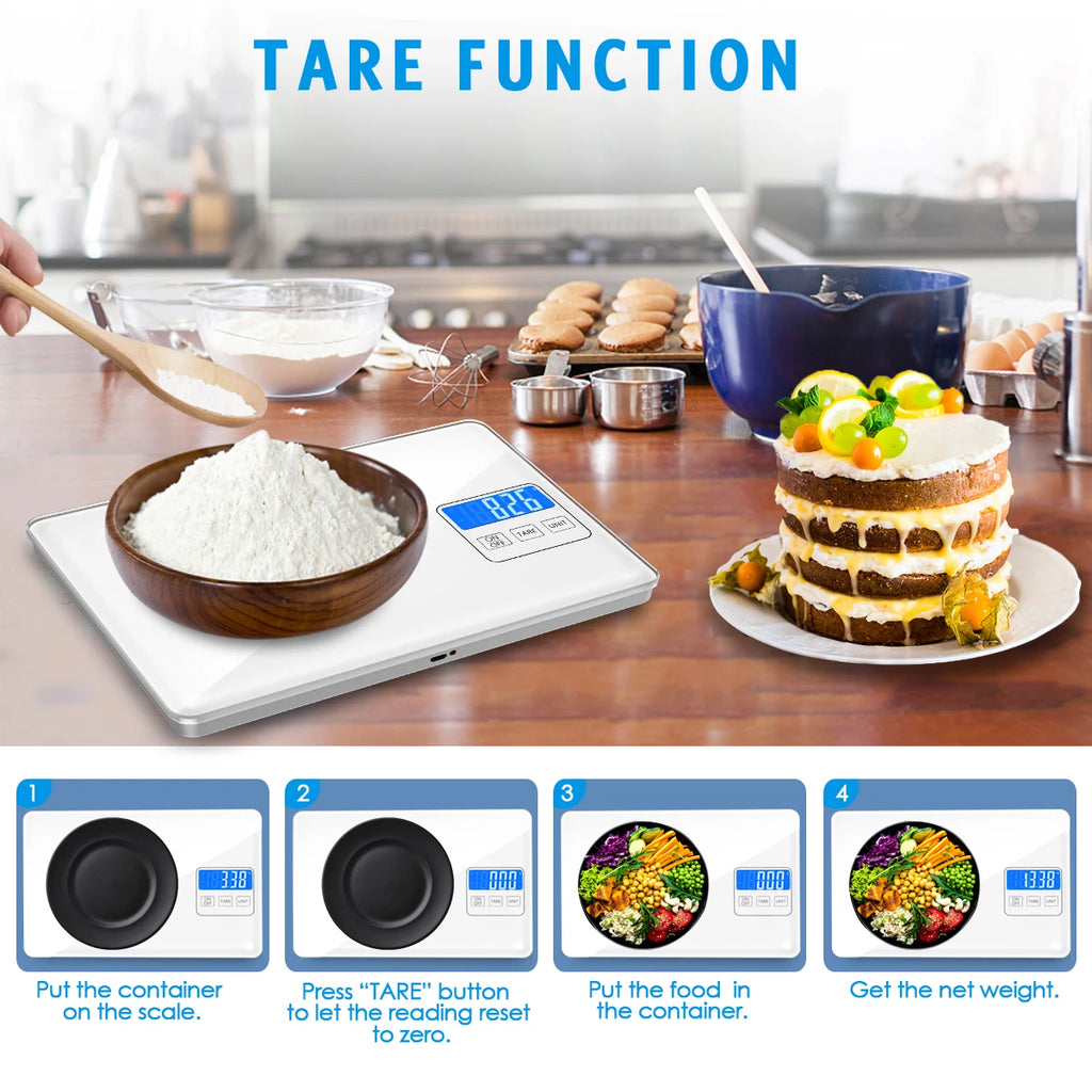 ORIA Rechargeable Digital Kitchen Scale 15kg/1g High Precision