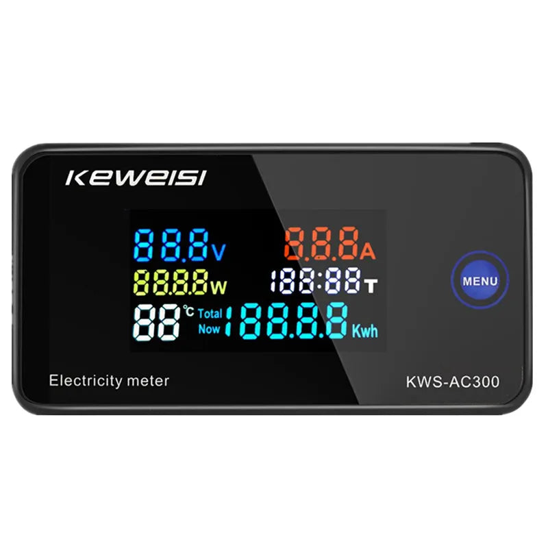 KWS-AC300 AC 50-300V Digital Voltmeter Ammeter Power Energy Meter with Reset 0-100A