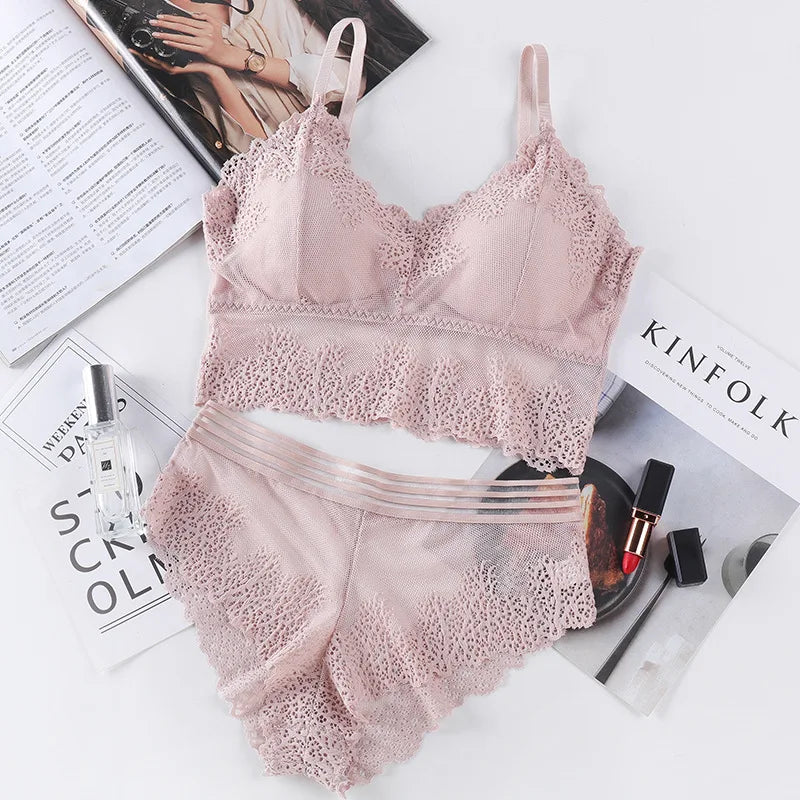 CowLost | product_id-women-lace-wireless-backless-bra-and-brief-set-sexy-lingerie-crop-top |9