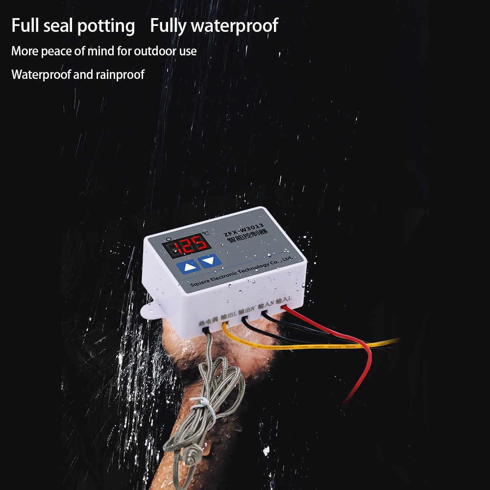 ZFX-W3013 Waterproof High Temperature Controller with K-Type Thermocouple Sensor AC 220V