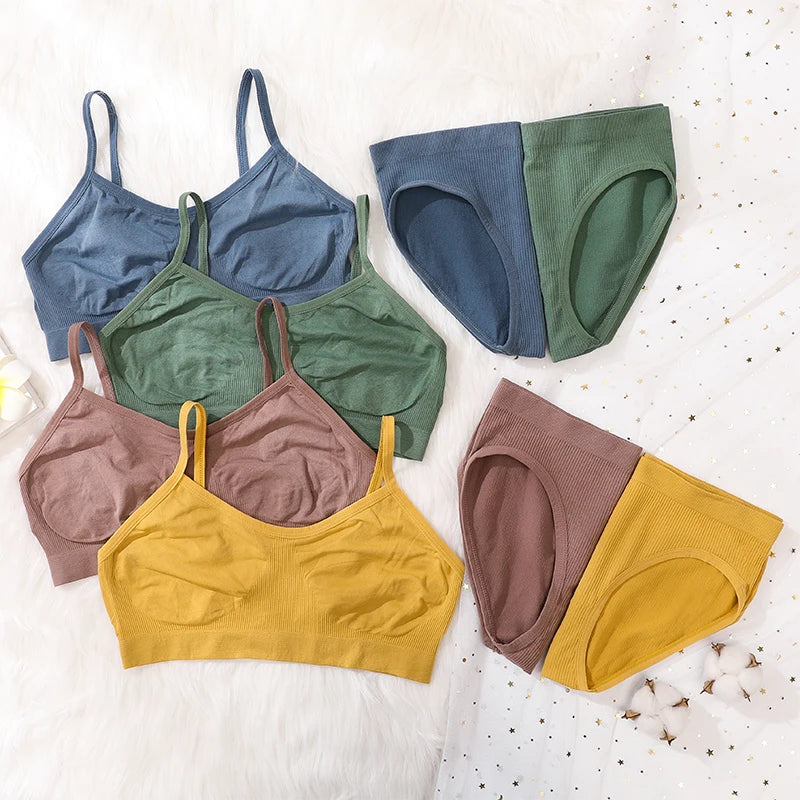 CowLost | product_id-women-seamless-wire-free-push-up-bra-low-waist-t-back-panties-set |10