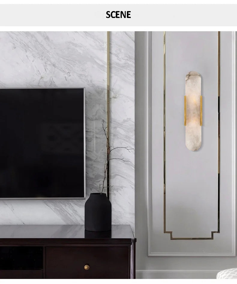 CowLost | product_id-golden-marble-wall-lamp-with-g4-socket-for-living-room-bedroom-staircase-sconce |9
