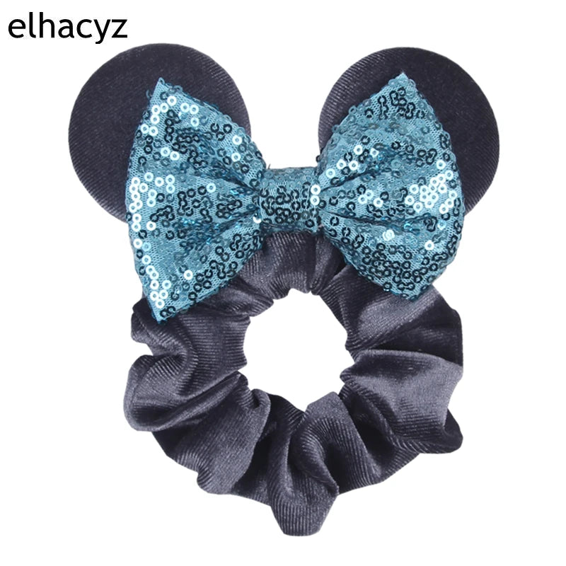 CowLost | mouse-ears-sequins-bow-women-velvet-scrunchies |22