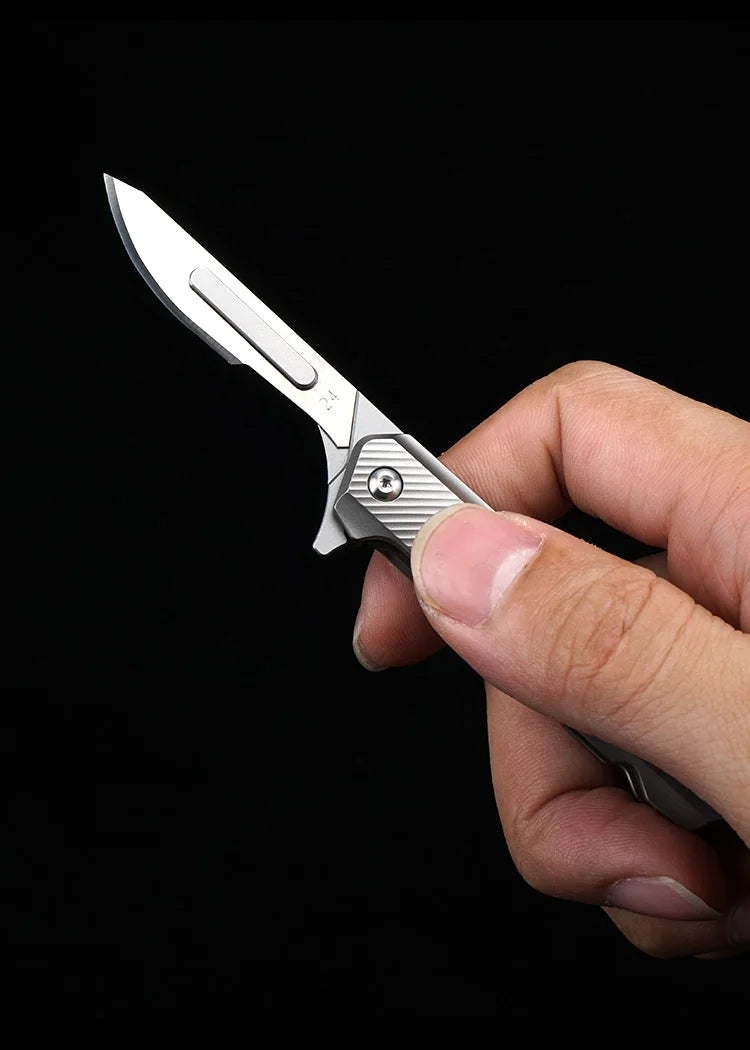 CowLost | tools-upgrade-titanium-alloy-folding-scalpel-with-replaceable-blades |30