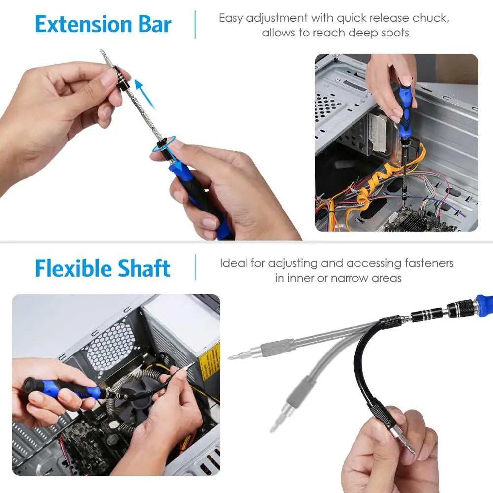 ORIA 142-in-1 Magnetic Precision Screwdriver Set with Bits and Portable Bag