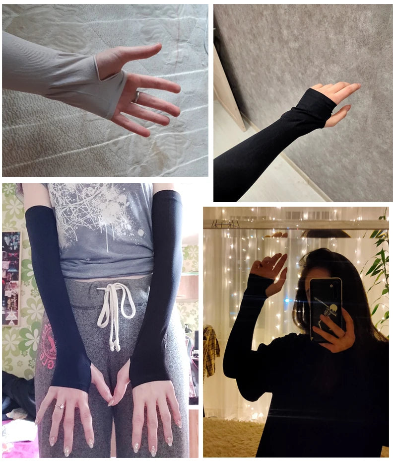CowLost | activewear-pants-fashion-women-elbow-length-fingerless-gloves |7