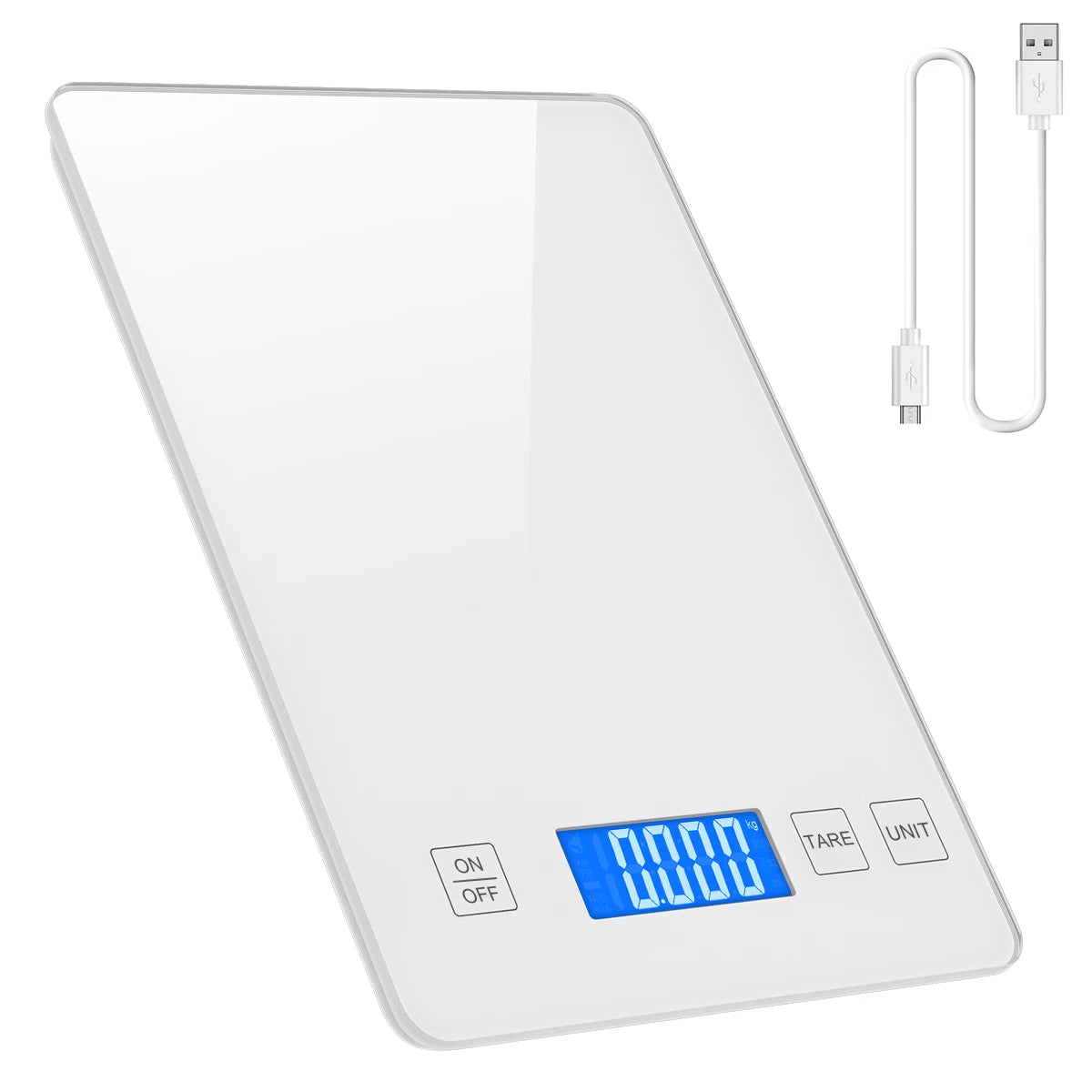 Digital Kitchen Scale 1g-10kg Waterproof Tempered Glass High Accuracy Multi-Function