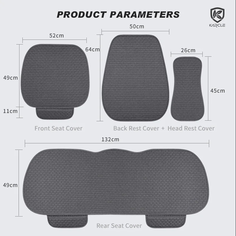 CowLost | car-seat-covers-full-set-flax-linen-car-cushion-protector-front-rear |8
