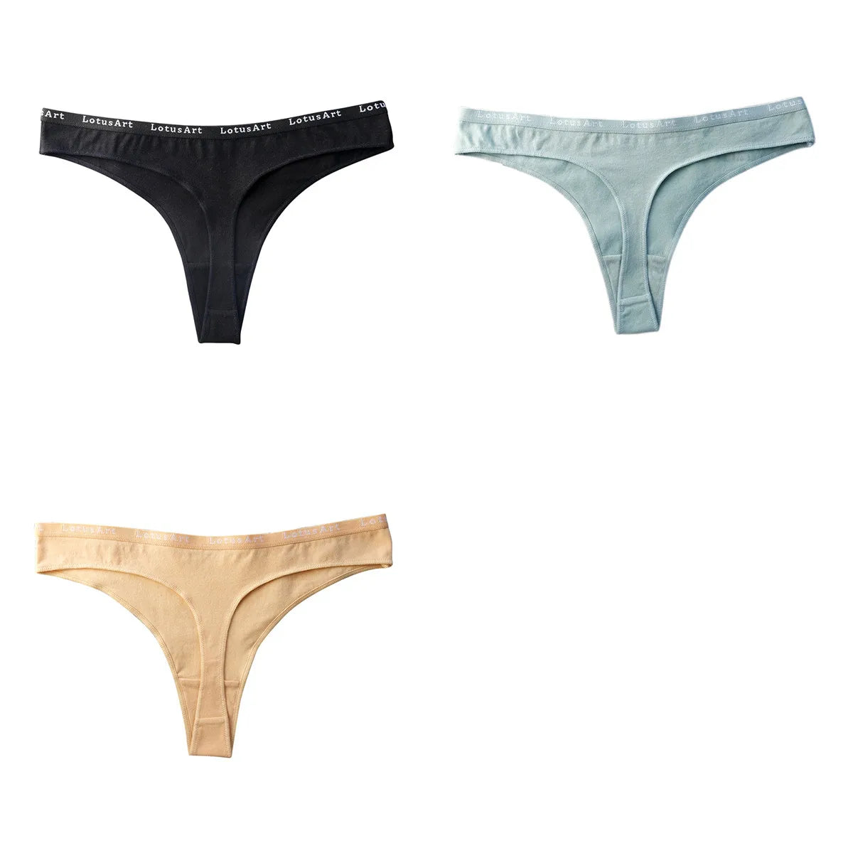 CowLost | product_id-3pcs-women-s-cotton-low-rise-seamless-breathable-g-string-panties-set |32