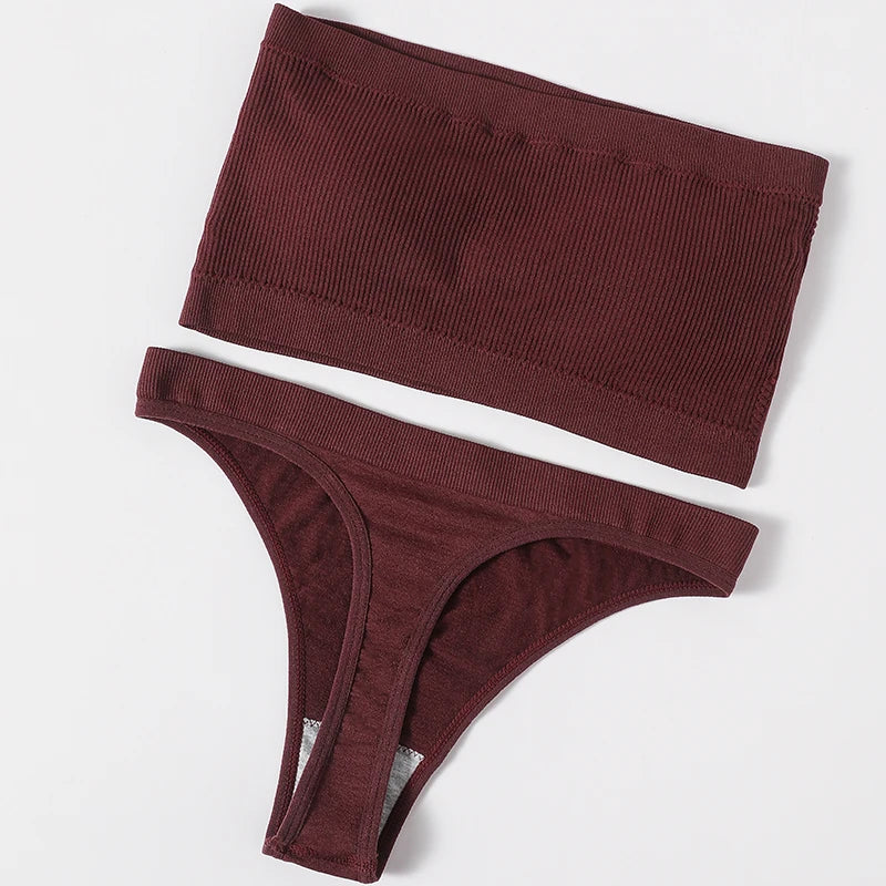 CowLost | product_id-women-seamless-strapless-wire-free-push-up-bra-brazilian-panty-set |13