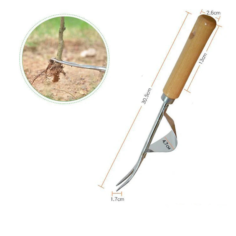CowLost | product_id-stainless-steel-garden-weeder-with-wood-handle-hand-weeding-dandelion-removal-tool |5