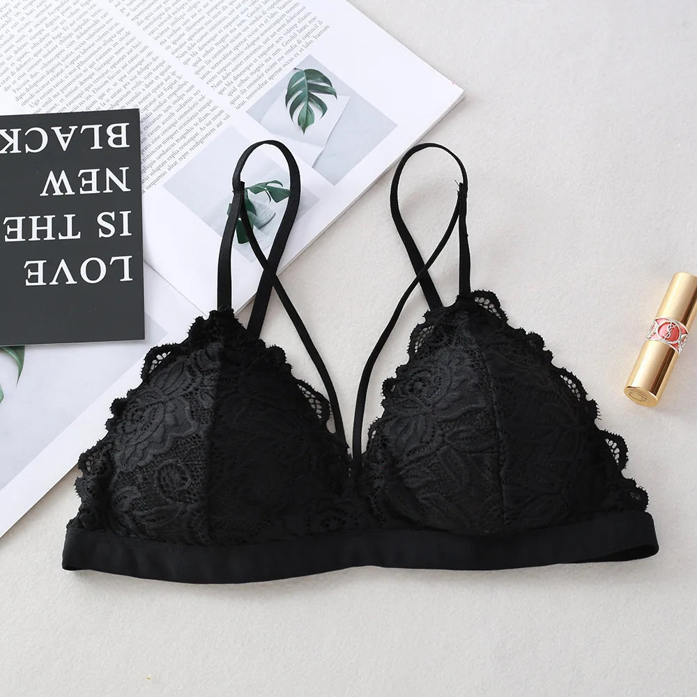CowLost | product_id-floral-lace-v-neck-padded-non-wire-push-up-bralette-for-women |28