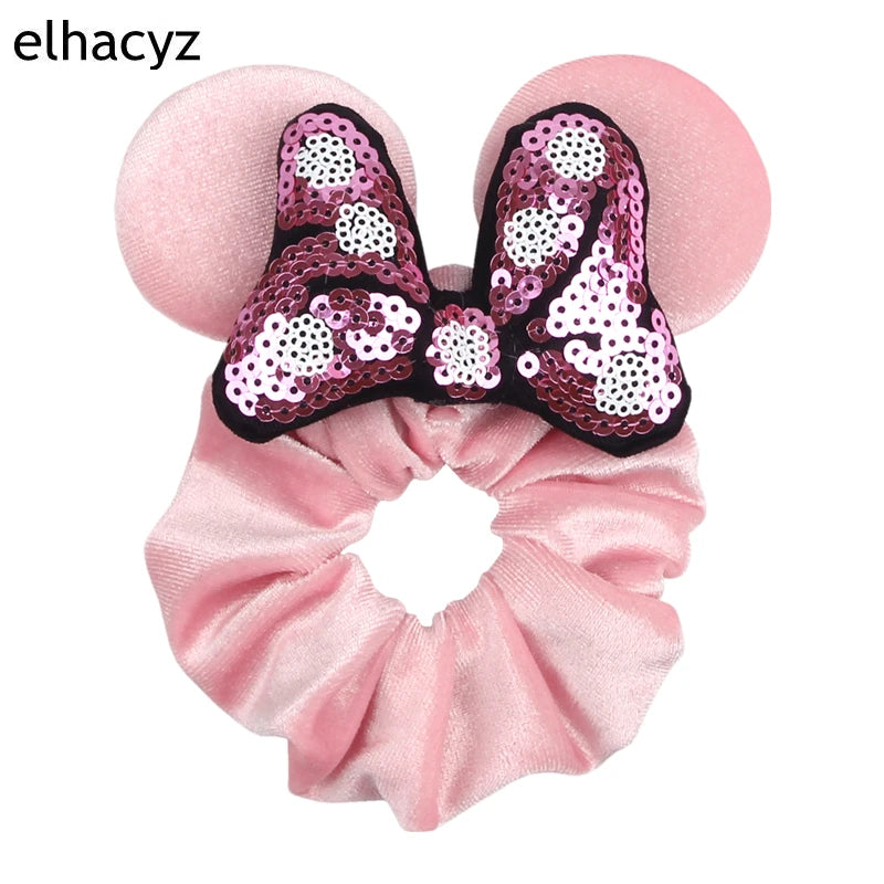 CowLost | mouse-ears-sequins-bow-women-velvet-scrunchies |14