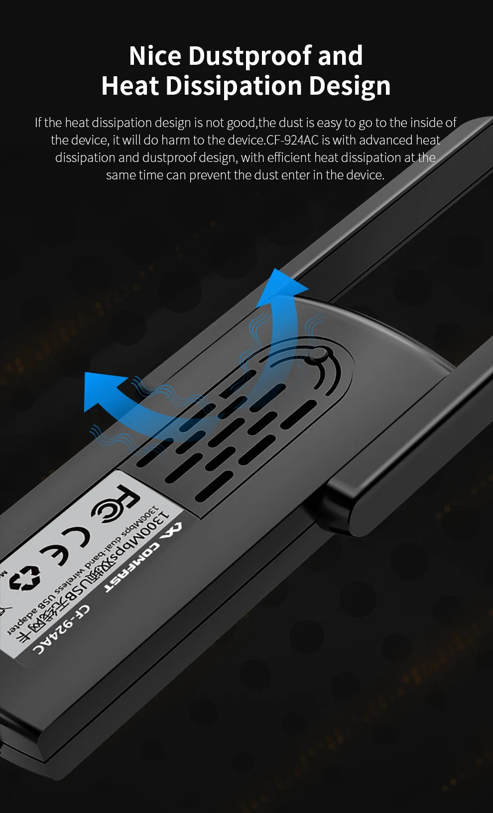 CowLost | comfast-gigabit-wifi-adapter-1300mbps-2-4g-5ghz-antenna-usb3-0 |15