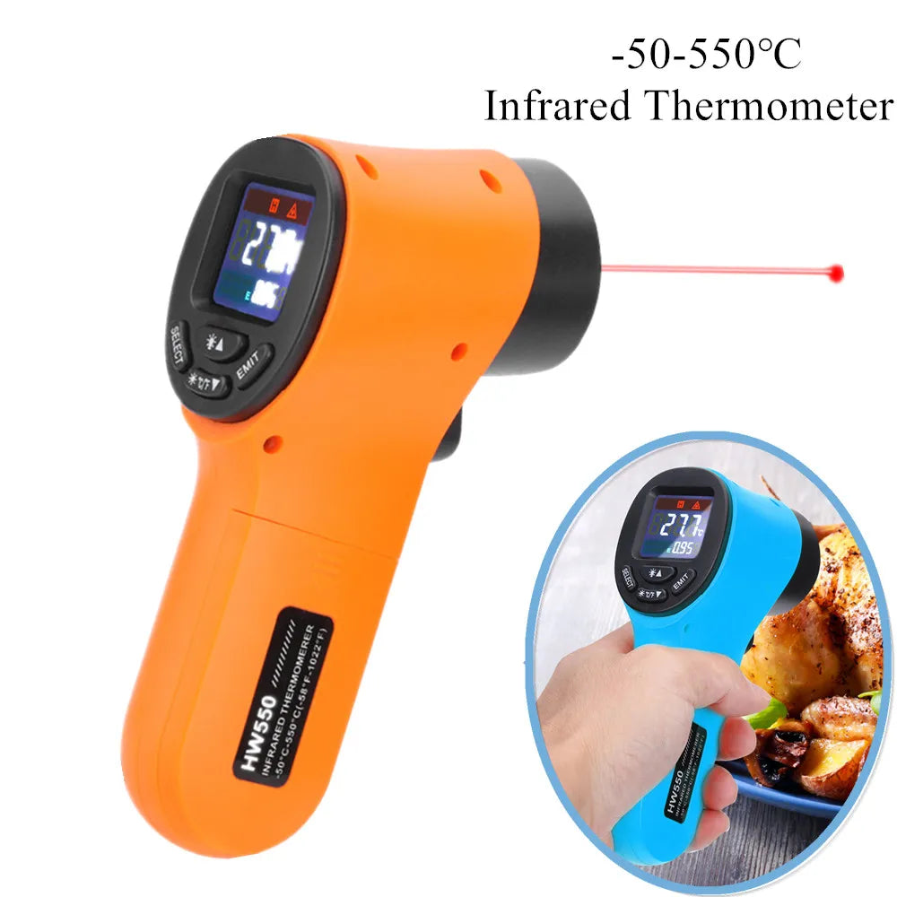 HW550 Non-Contact Infrared Thermometer -50~550°C (-58~1022°F) Industrial Laser Pyrometer Temperature Gun