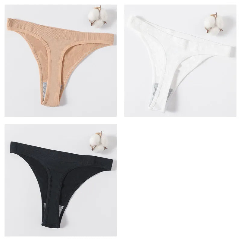 CowLost | product_id-3pcs-womens-brazilian-low-rise-ribbed-stretch-g-string-panties-m-xl-soft-comfort |39