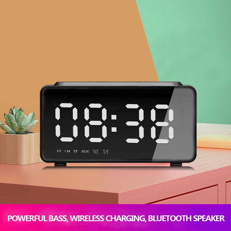 ORIA Digital Alarm Clock Bluetooth Speaker FM Radio Wireless USB Fast Charger