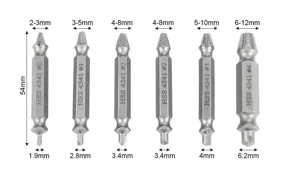 CowLost | nindejin-4-5-6pcs-damaged-screw-extractor-drill-bit-extractor |14